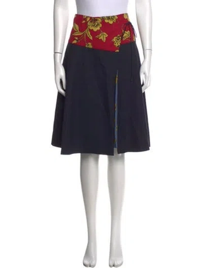 Pre-owned Max Mara Virgin Wool Knee-length Skirt In Blue