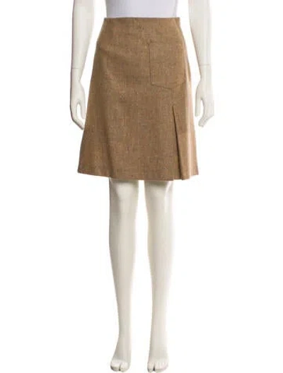 Pre-owned Max Mara Virgin Wool Knee-length Skirt In Brown