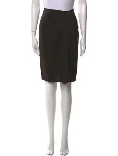 Pre-owned Max Mara Virgin Wool Knee-length Skirt In Brown