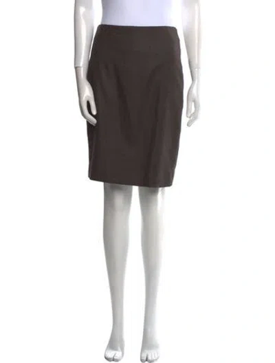 Pre-owned Max Mara Virgin Wool Knee-length Skirt In Brown