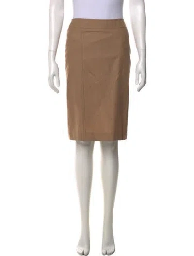 Pre-owned Max Mara Virgin Wool Knee-length Skirt In Brown