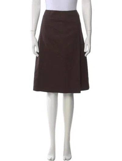 Pre-owned Max Mara Virgin Wool Knee-length Skirt In Brown