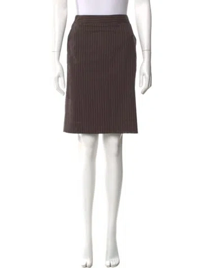 Pre-owned Max Mara Virgin Wool Knee-length Skirt In Brown
