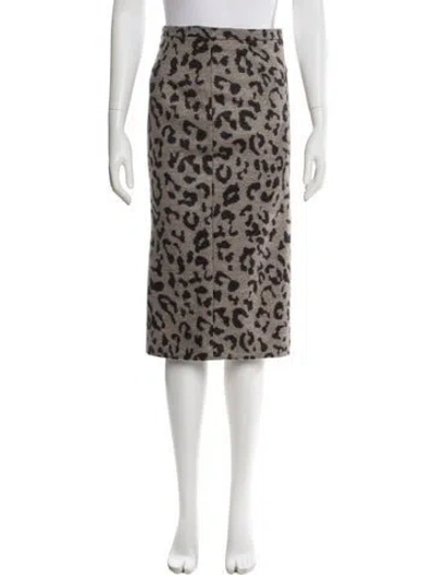 Pre-owned Max Mara Virgin Wool Knee-length Skirt In Gray