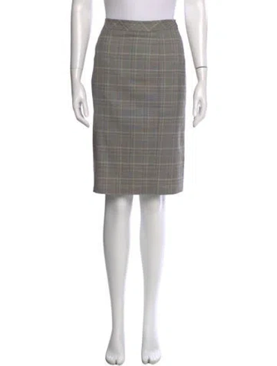 Pre-owned Max Mara Virgin Wool Knee-length Skirt In Gray