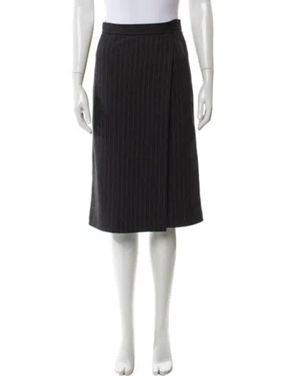 Pre-owned Max Mara Virgin Wool Knee-length Skirt In Gray