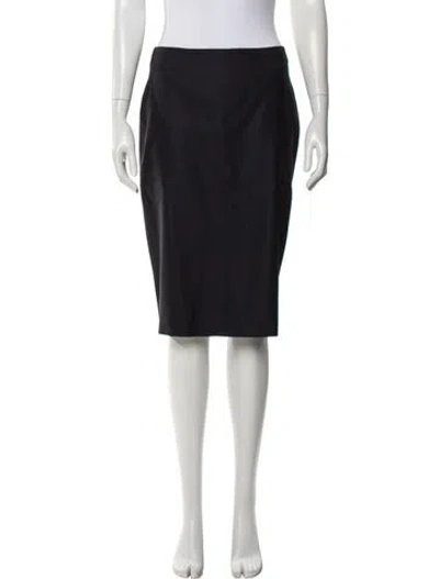 Pre-owned Max Mara Virgin Wool Knee-length Skirt In Gray