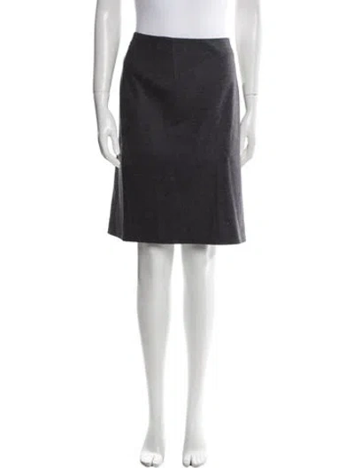 Pre-owned Max Mara Virgin Wool Knee-length Skirt In Gray
