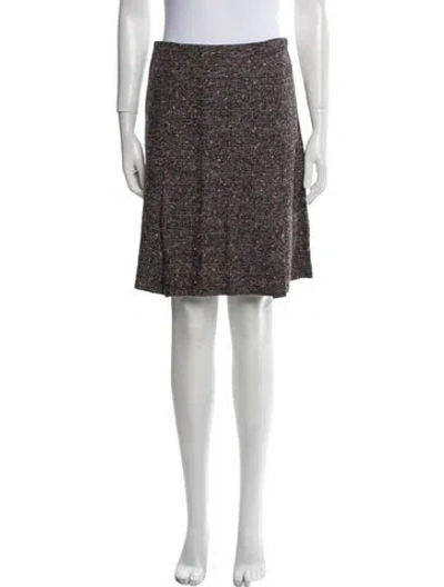 Pre-owned Max Mara Virgin Wool Knee-length Skirt In Gray