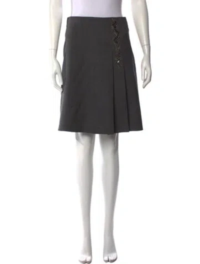 Pre-owned Max Mara Virgin Wool Knee-length Skirt In Gray