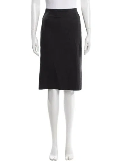Pre-owned Max Mara Virgin Wool Knee-length Skirt In Gray