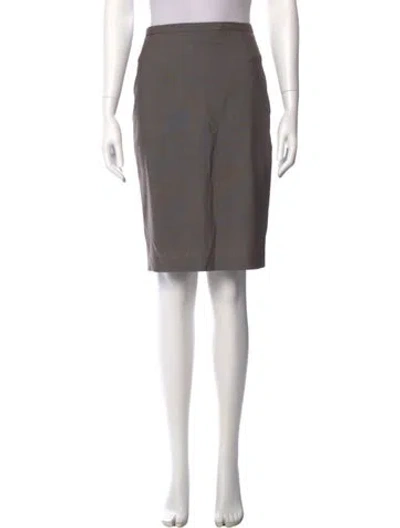Pre-owned Max Mara Virgin Wool Knee-length Skirt In Gray