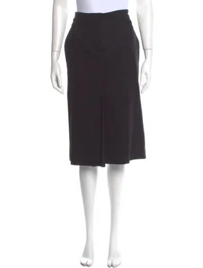 Pre-owned Max Mara Virgin Wool Knee-length Skirt In Gray