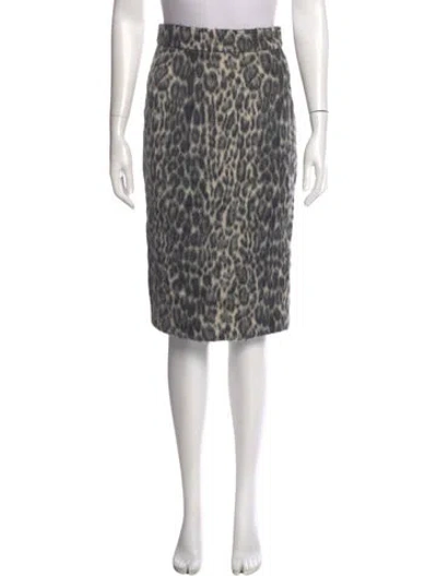 Pre-owned Max Mara Virgin Wool Knee-length Skirt In Gray