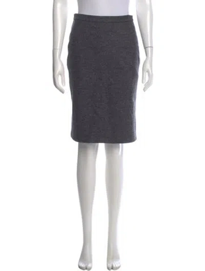 Pre-owned Max Mara Virgin Wool Knee-length Skirt In Gray