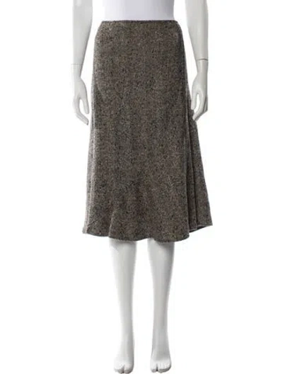 Pre-owned Max Mara Virgin Wool Knee-length Skirt In Gray