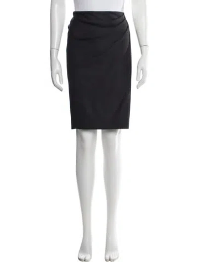Pre-owned Max Mara Virgin Wool Knee-length Skirt In Gray