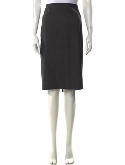 Pre-owned Max Mara Virgin Wool Knee-length Skirt In Gray