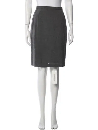 Pre-owned Max Mara Virgin Wool Knee-length Skirt In Gray