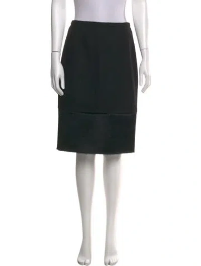 Pre-owned Max Mara Virgin Wool Knee-length Skirt In Green