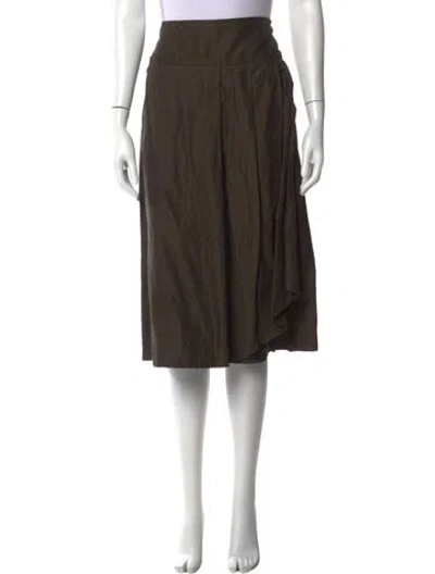 Pre-owned Max Mara Virgin Wool Knee-length Skirt In Green