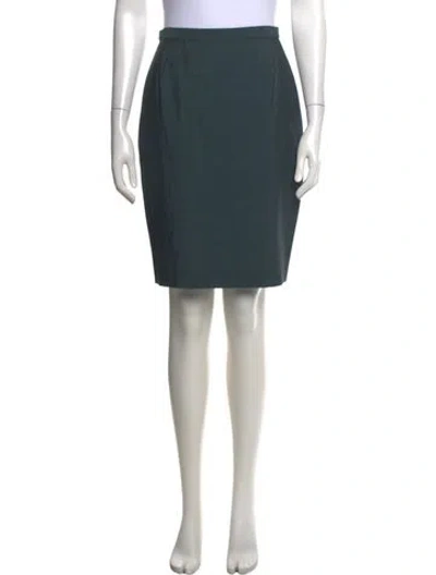 Pre-owned Max Mara Virgin Wool Knee-length Skirt In Green