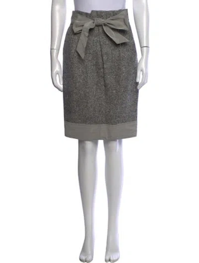 Pre-owned Max Mara Virgin Wool Knee-length Skirt In Grey