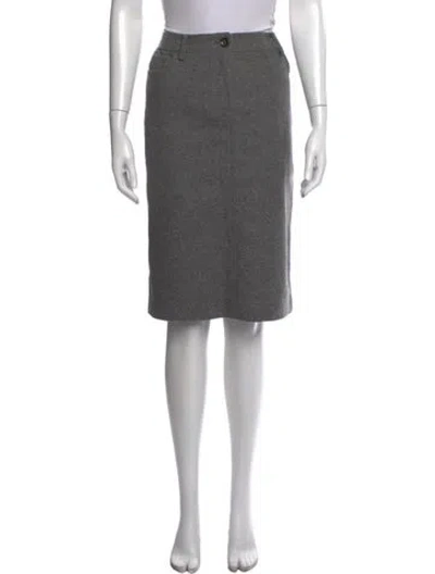 Pre-owned Max Mara Virgin Wool Knee-length Skirt In Grey