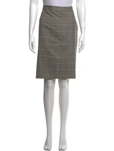 Pre-owned Max Mara Virgin Wool Knee-length Skirt In Grey