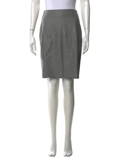Pre-owned Max Mara Virgin Wool Knee-length Skirt In Grey