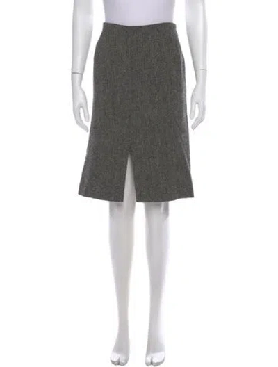 Pre-owned Max Mara Virgin Wool Knee-length Skirt In Grey