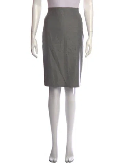 Pre-owned Max Mara Virgin Wool Knee-length Skirt In Grey