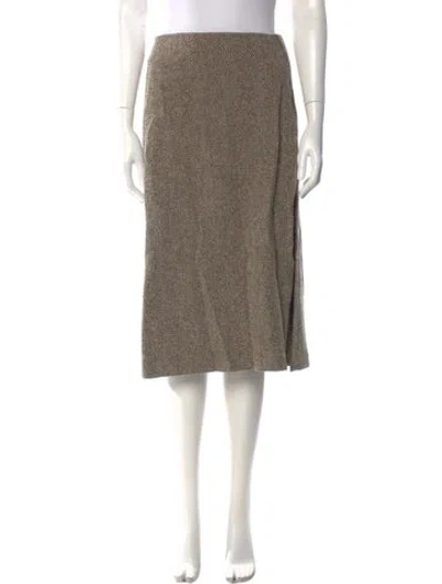 Pre-owned Max Mara Virgin Wool Knee-length Skirt In Neutral