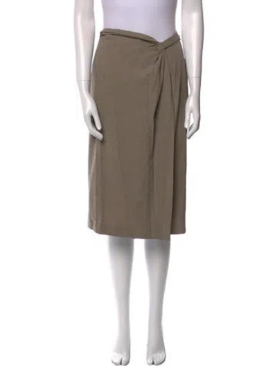 Pre-owned Max Mara Virgin Wool Knee-length Skirt In Neutral