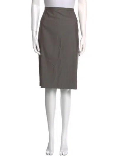 Pre-owned Max Mara Virgin Wool Knee-length Skirt In Neutral