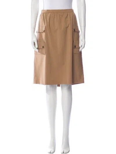 Pre-owned Max Mara Virgin Wool Knee-length Skirt In Neutral