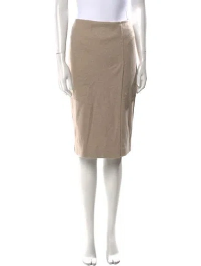 Pre-owned Max Mara Virgin Wool Knee-length Skirt In Neutral