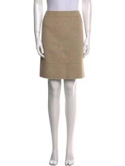Pre-owned Max Mara Virgin Wool Knee-length Skirt In Neutral