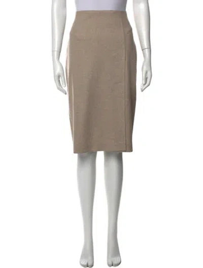 Pre-owned Max Mara Virgin Wool Knee-length Skirt In Neutral