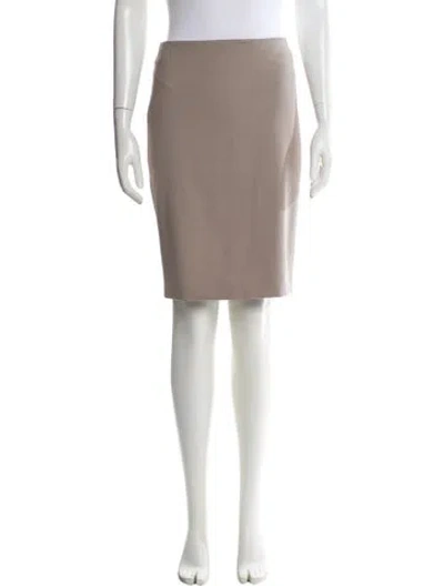 Pre-owned Max Mara Virgin Wool Knee-length Skirt In Neutral