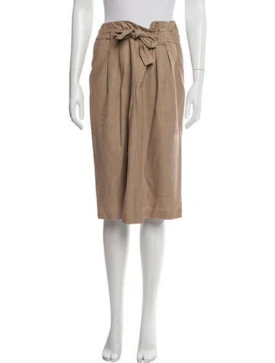 Pre-owned Max Mara Virgin Wool Knee-length Skirt In Neutral