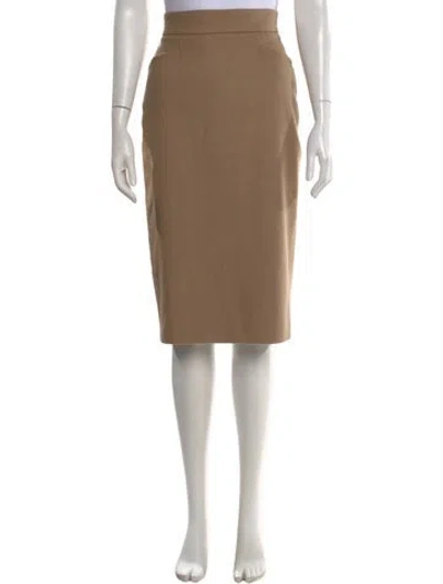 Pre-owned Max Mara Virgin Wool Knee-length Skirt In Neutral