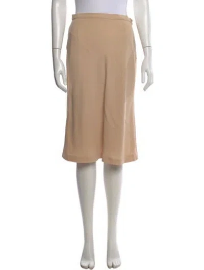 Pre-owned Max Mara Virgin Wool Knee-length Skirt In Neutral