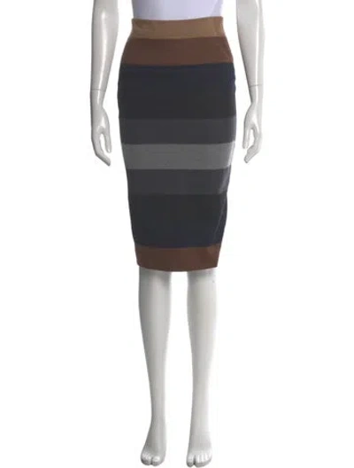 Pre-owned Max Mara Virgin Wool Knee-length Skirt In Neutral
