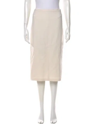 Pre-owned Max Mara Virgin Wool Knee-length Skirt In Neutral