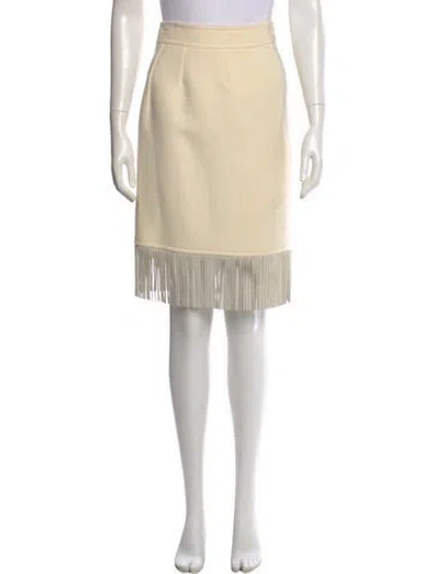 Pre-owned Max Mara Virgin Wool Knee-length Skirt In Neutral