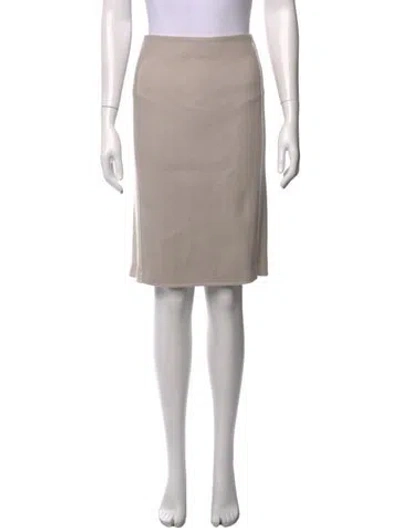 Pre-owned Max Mara Virgin Wool Knee-length Skirt In Neutrals