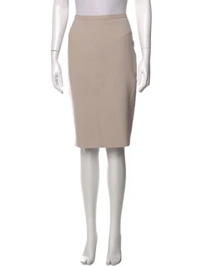 Pre-owned Max Mara Virgin Wool Knee-length Skirt In Neutrals