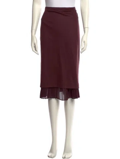 Pre-owned Max Mara Virgin Wool Knee-length Skirt In Purple