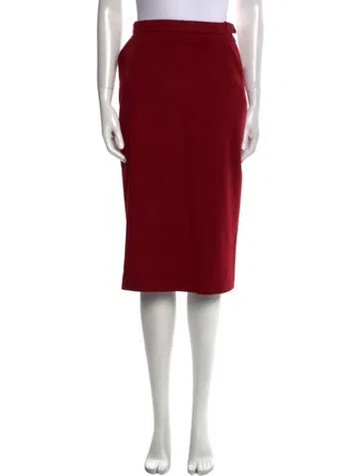 Pre-owned Max Mara Virgin Wool Knee-length Skirt In Red